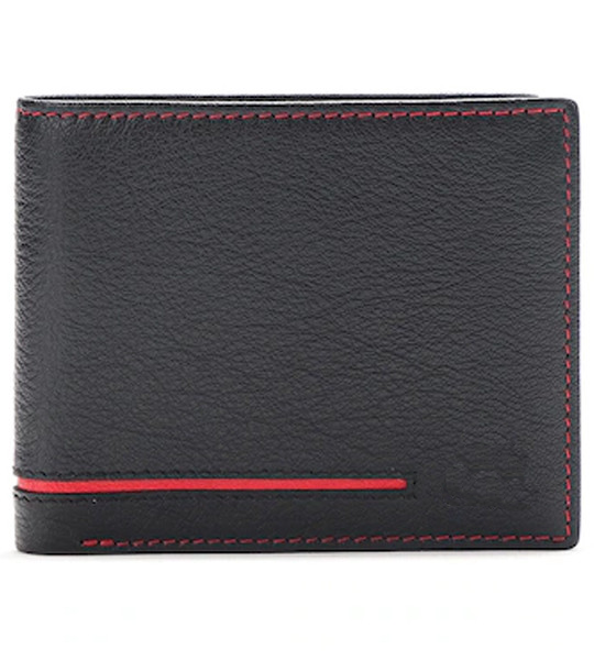 Men Black Genuine Leather Wallet