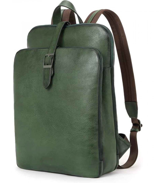 Vegetable Tanned Full Grain Leather 15.6 Inch Laptop Backpack Purse for Women Travel Bag College Casual Daypack