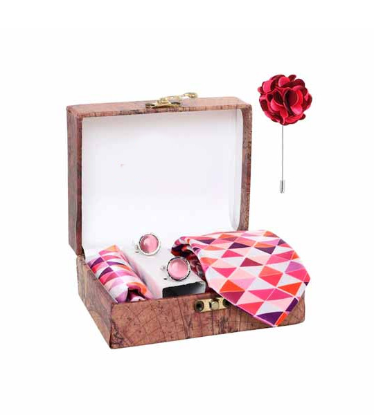 Men Pink Printed Accessory Gift Set