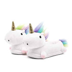 CARRY TRIP Cute Cartoon Unicorn Slippers, Fluffy Plush Warm Comfortable Lounge Shoes, Soft Cozy Plush House Shoes for Women 28cm