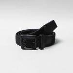 Men Black Braided Wide Belt